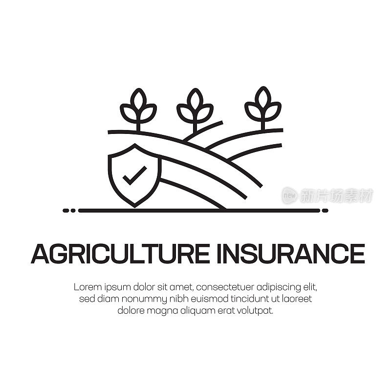 Agriculture Insurance Vector Line Icon - Simple Thin Line Icon, Premium Quality Design Element